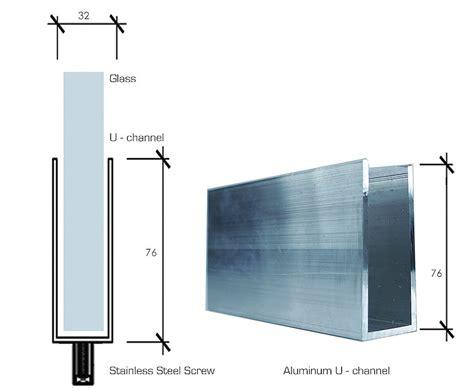 u channel for glass panel